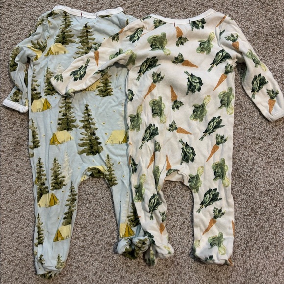 Milkbarn Baby Printed Sleeper Jammies [Bundle of 2] Size 3-6 Months - Picture 6 of 6